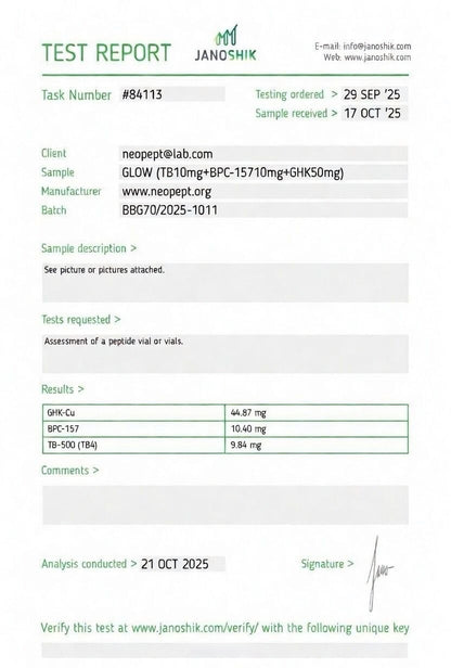 GLOW (TB-500 10mg + BPC-157 10mg + GHK 50mg)